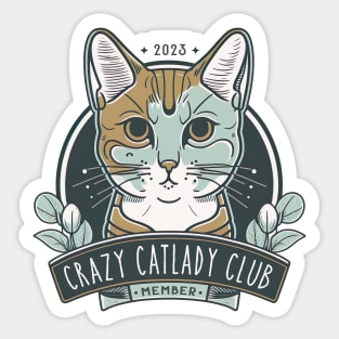 2023 Crazy Cat Lady Club Member Sticker